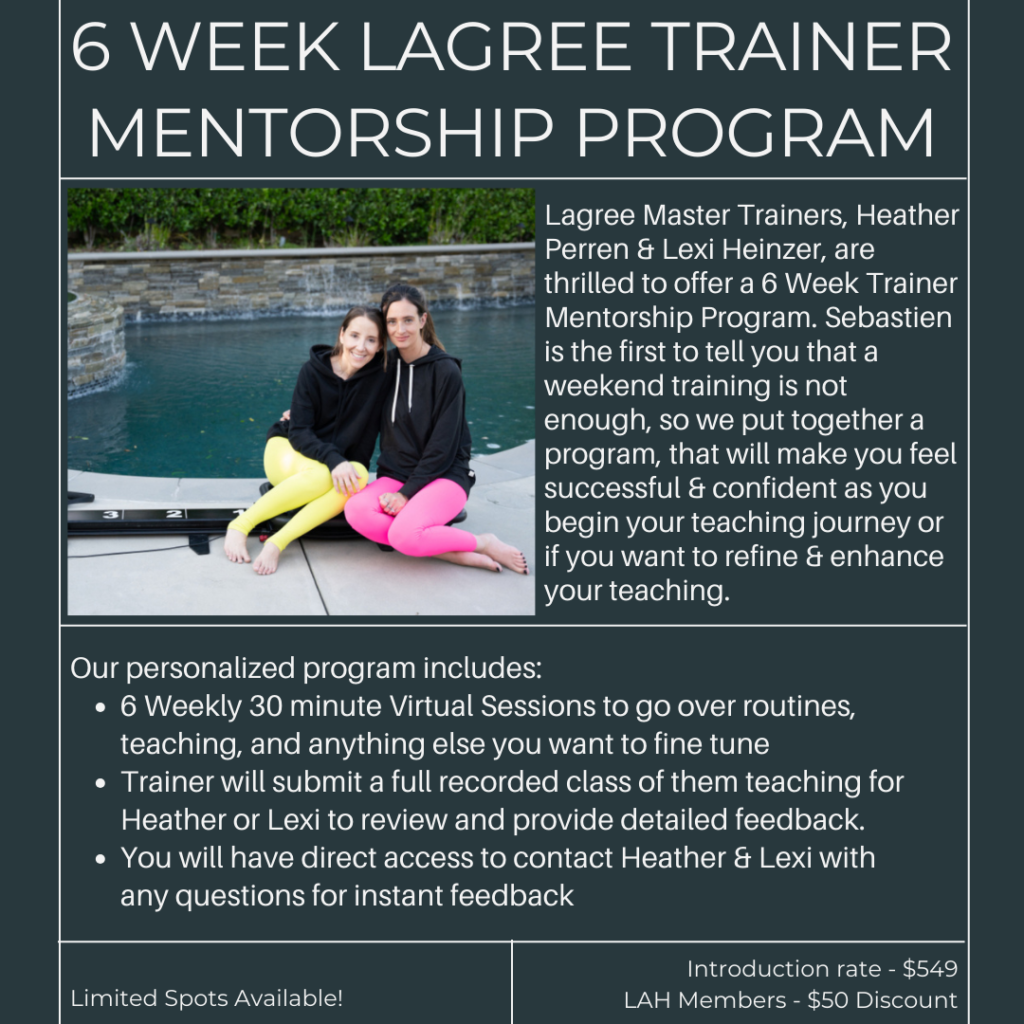 6 Week Lagree Trainer Mentorship Program